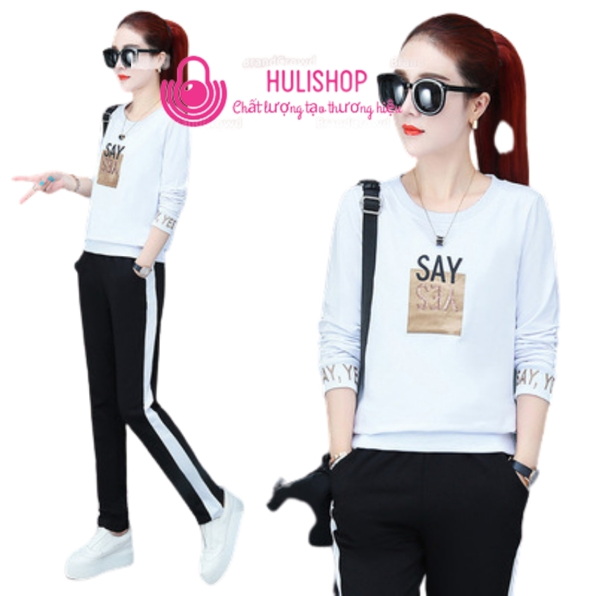 Bộ thu đông nữ HULIBI Bộ cotton Nhật hàng Quảng Châu cao cấp