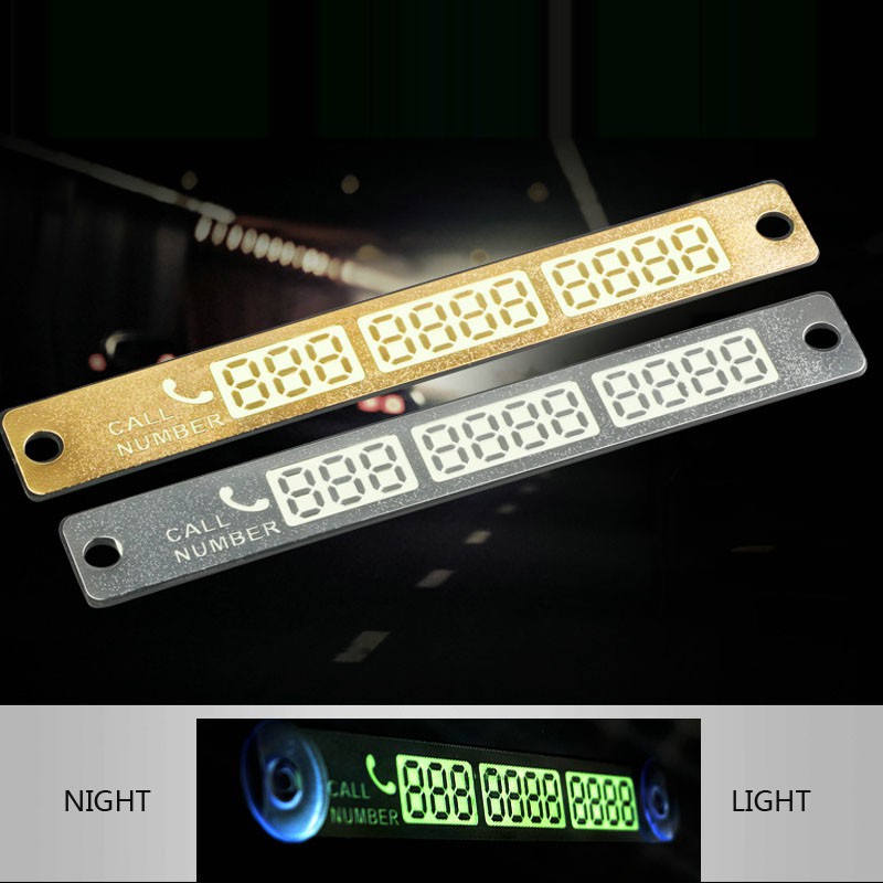 Thanh ghi số điện thoại gắn kính ô tô phản quang trong đêm - Thẻ giữ xe theo số điện thoại tiện dụng - Phụ Kiện Đồ Chơi Ô Tô Xe Hơi EUNOIA