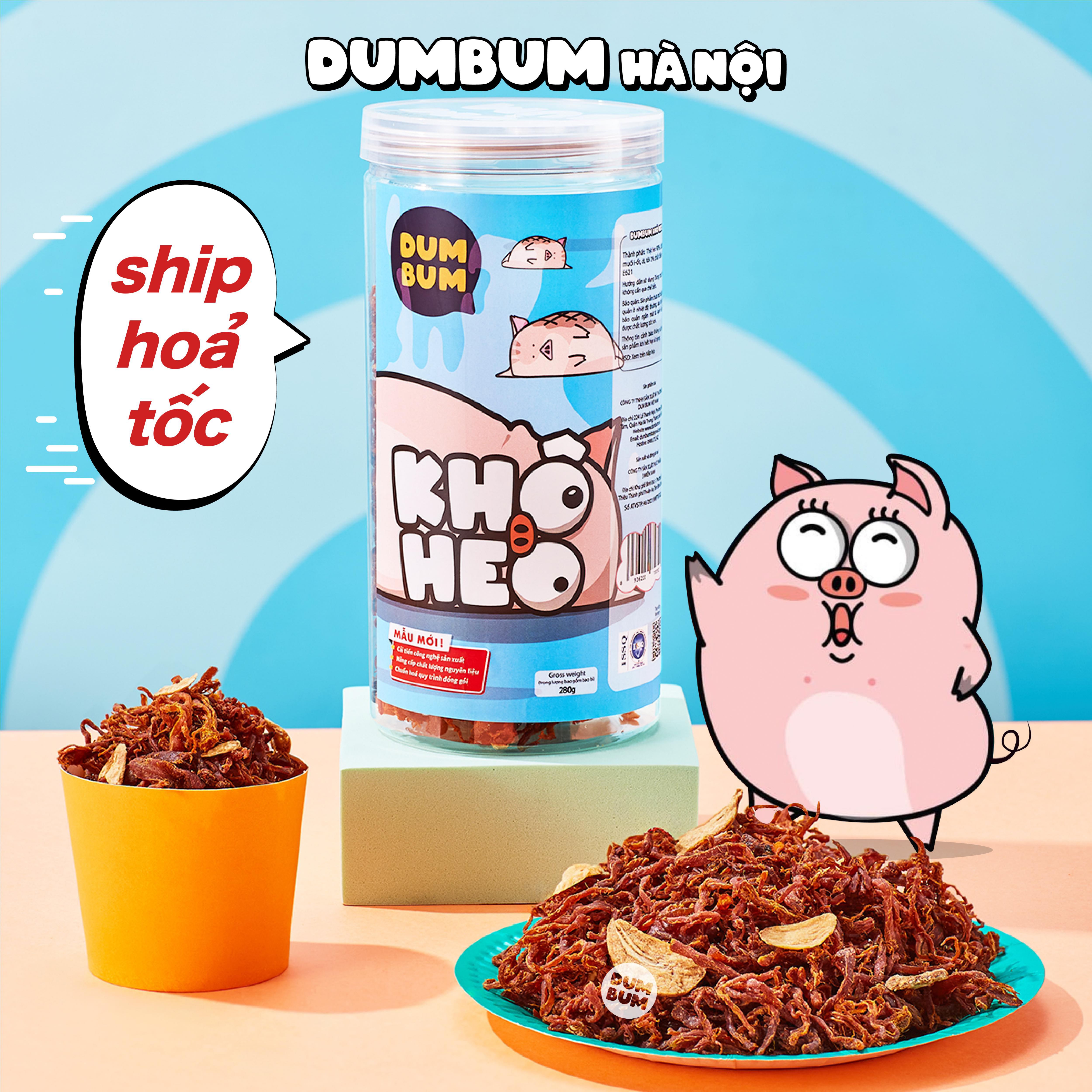 Khô heo cháy tỏi 280g DumBum (cay vừa) đồ ăn vặt Hà Nội vừa ngon vừa rẻ