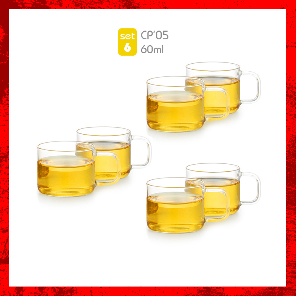 Bộ tách trà thủy tinh samadoyo mini cp05/6 60ml