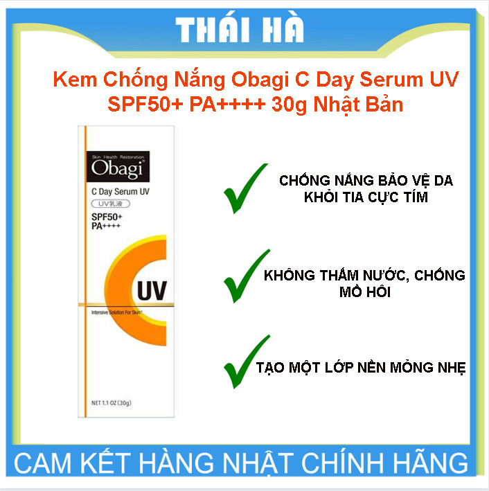 Kem chống nắng obagi c day serum uv spf50+ pa++++ 30g nhật bản