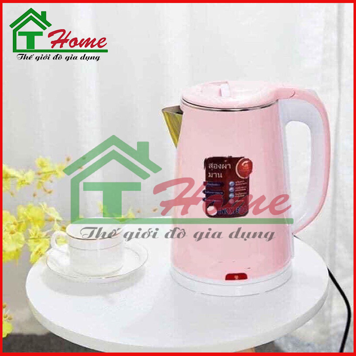 Ấm siêu tốc Jiplai 2.5L cách nhiệt, ấm đun nước siêu tốc thái lan, Bình đun nước siêu tốc 2 lớp loại mới