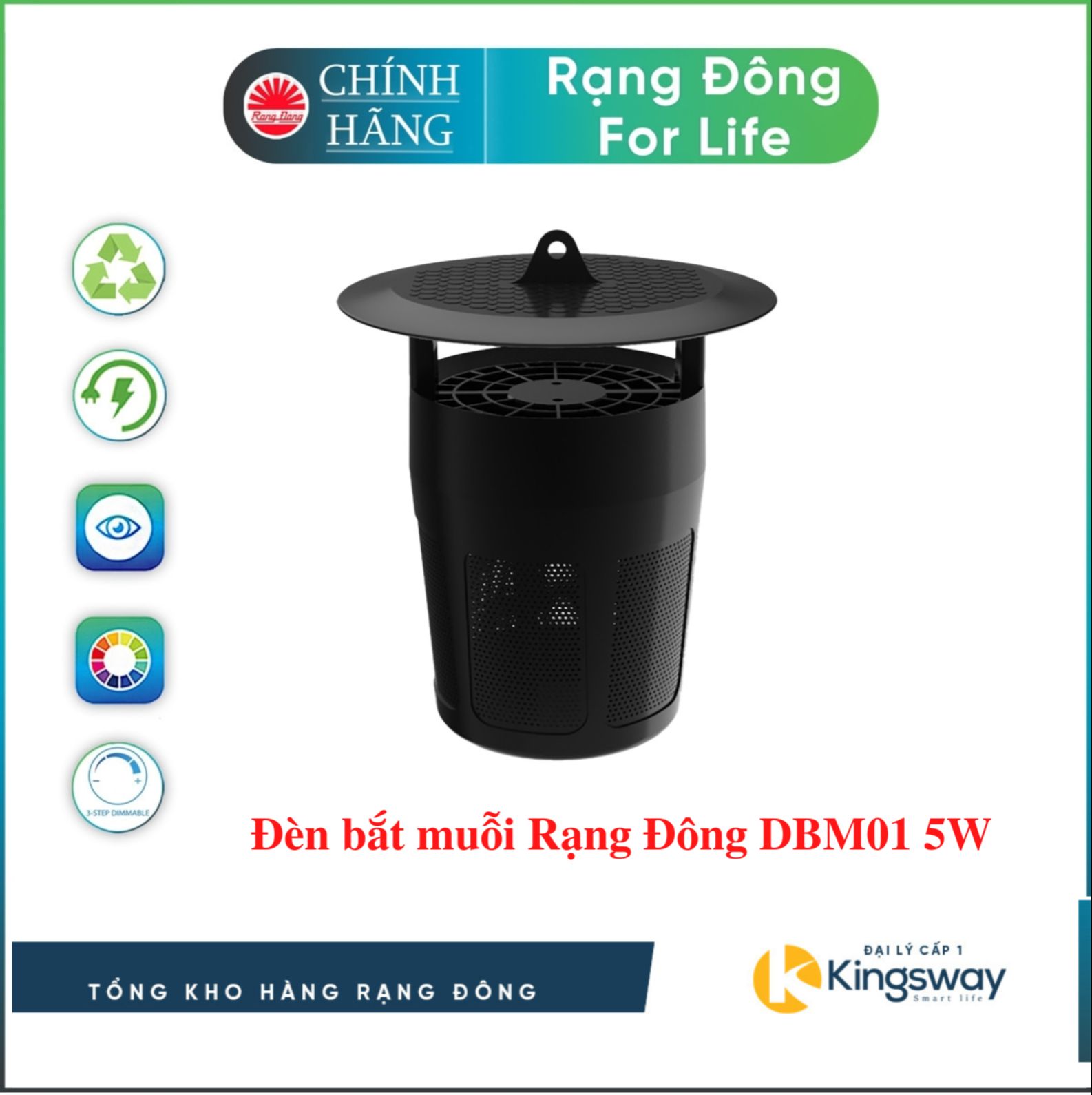 Đèn bắt muỗi rạng đông dbm01 5w