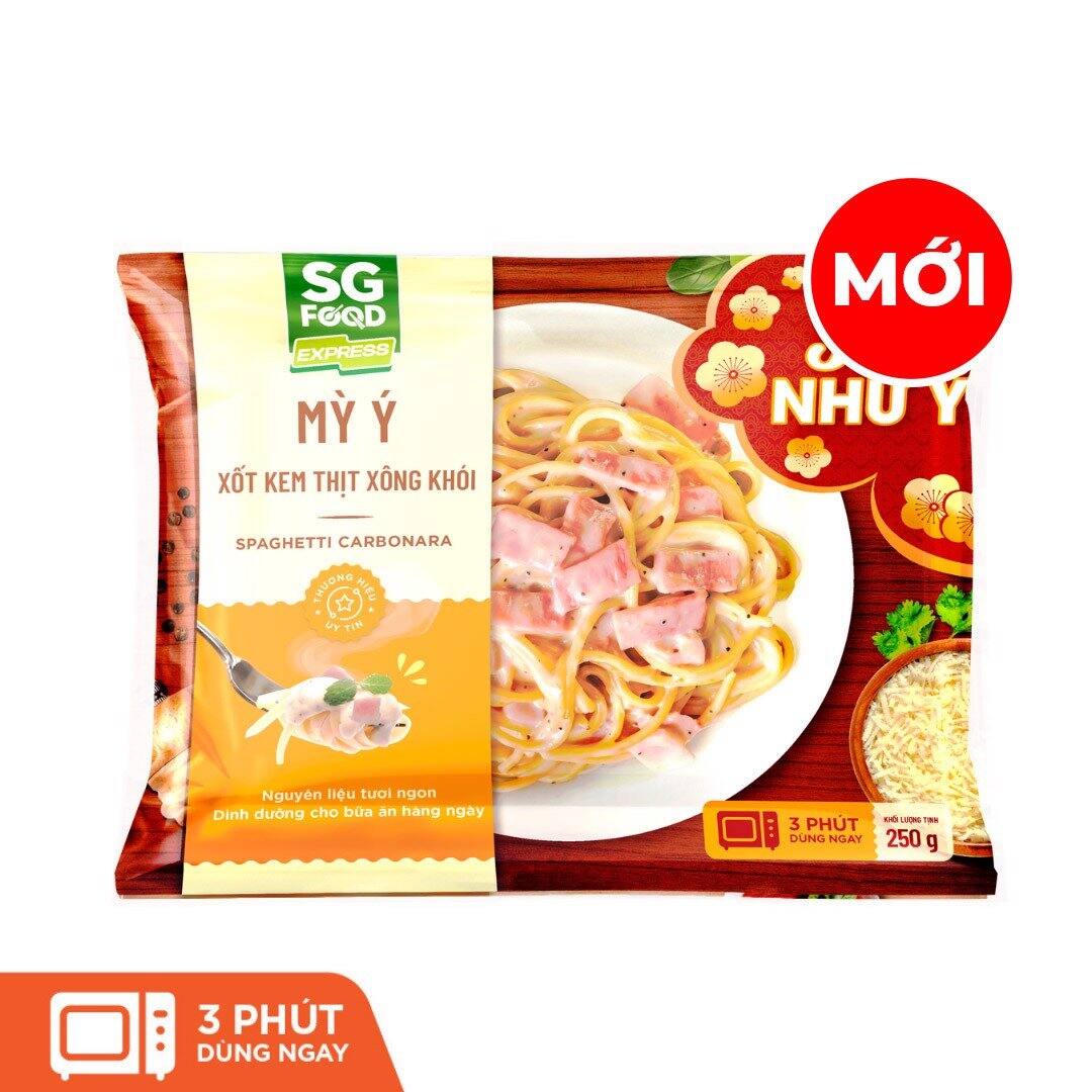 Mỳ ý xốt kem thịt xông khói SGFood 250g