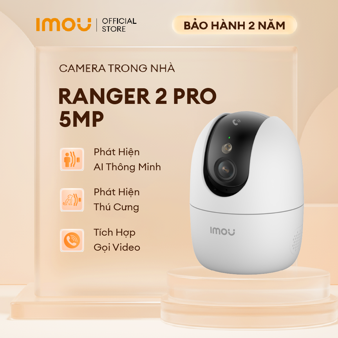 Camera WIFI IMOU Ranger 2 Pro 3MP/5MP 3K Phát hiện người, vật nuôi và âm thanh bất thường | Gọi một chạm | Tầm nhìn ban đêm thông minh đủ màu