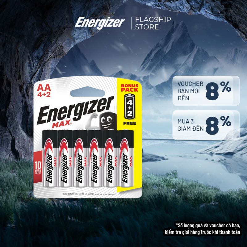 Viên pin aa energizer max e91 bp4+2 - vỉ 4 tặng 2