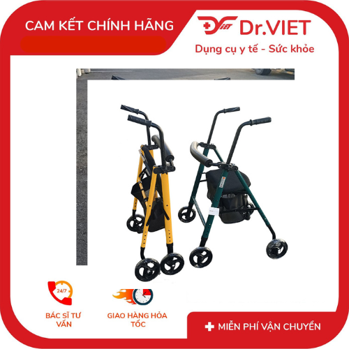 Walker with seat Lucass w-67 genuine-help support go back to the old, the injured area, aluminum alloy frame, seat, have laundry basket Đồ, detachable two rear wheels, have won, brake