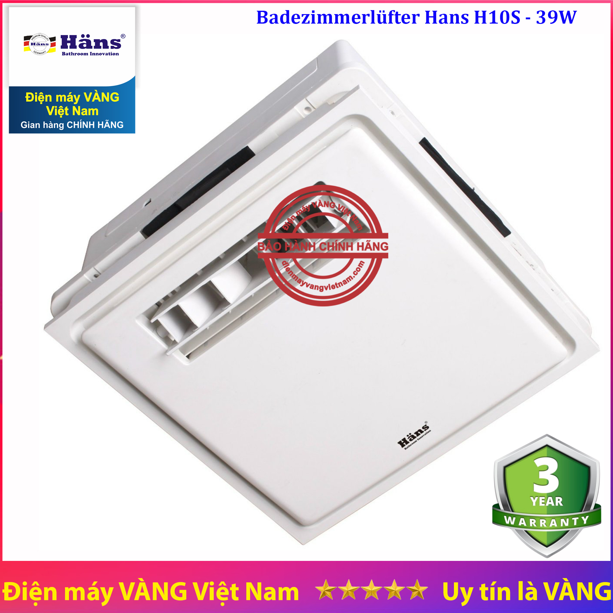 Quạt mát nhà vệ sinh lắp âm trần Hans H10S và Hans H10R