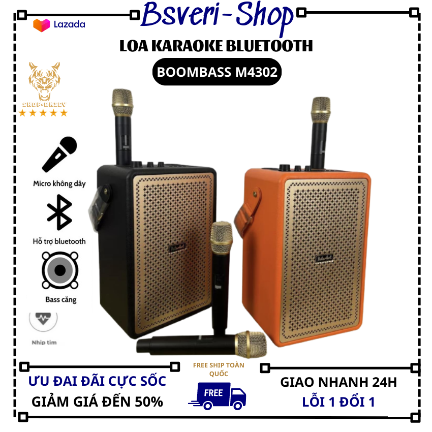 Loa Karaoke Loa Bluetooth Karaoke Booms Bass M4203 Bass Mạnh Treble Rời Âm Thanh Đỉnh Cao Công Suất Lớn Chức Năng Nghe Đài FM. Thiết Kế Với Phong Cách Trang Nhã Sang Trọng