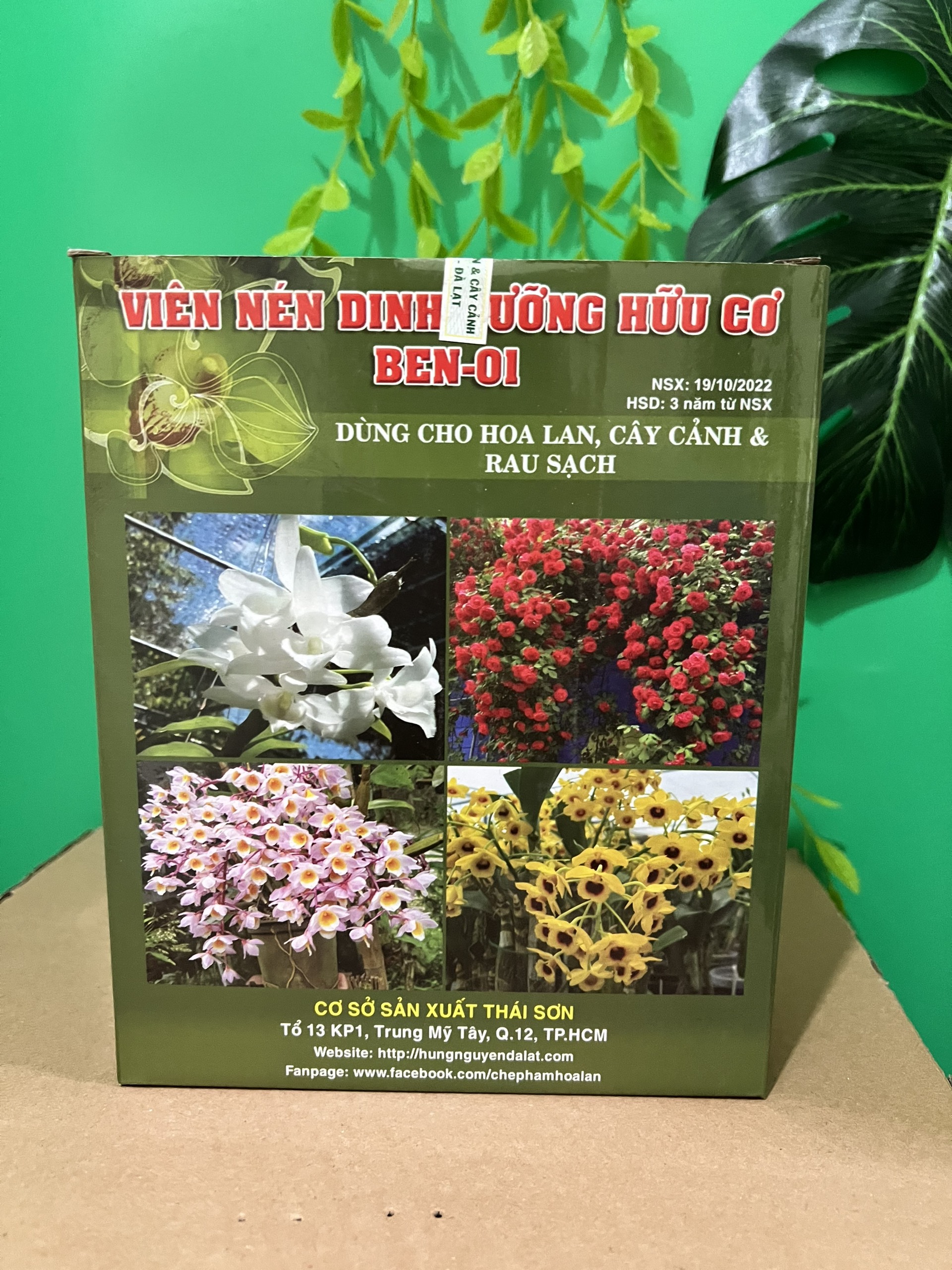 Viên nén dinh dưỡng hữu cơ Ben-01 Hùng Nguyễn, phân hữu cơ dạng viên tan chậm dành cho hoa lan, hoa hồng, cây cảnh