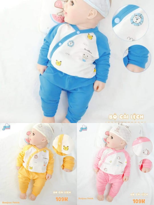 Bộ sơ sinh bamboo petit Goodmama cho bé