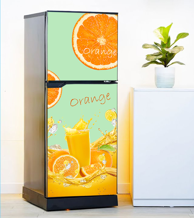 Decal dán tủ lạnh dành cho mùa hè - Orange 3