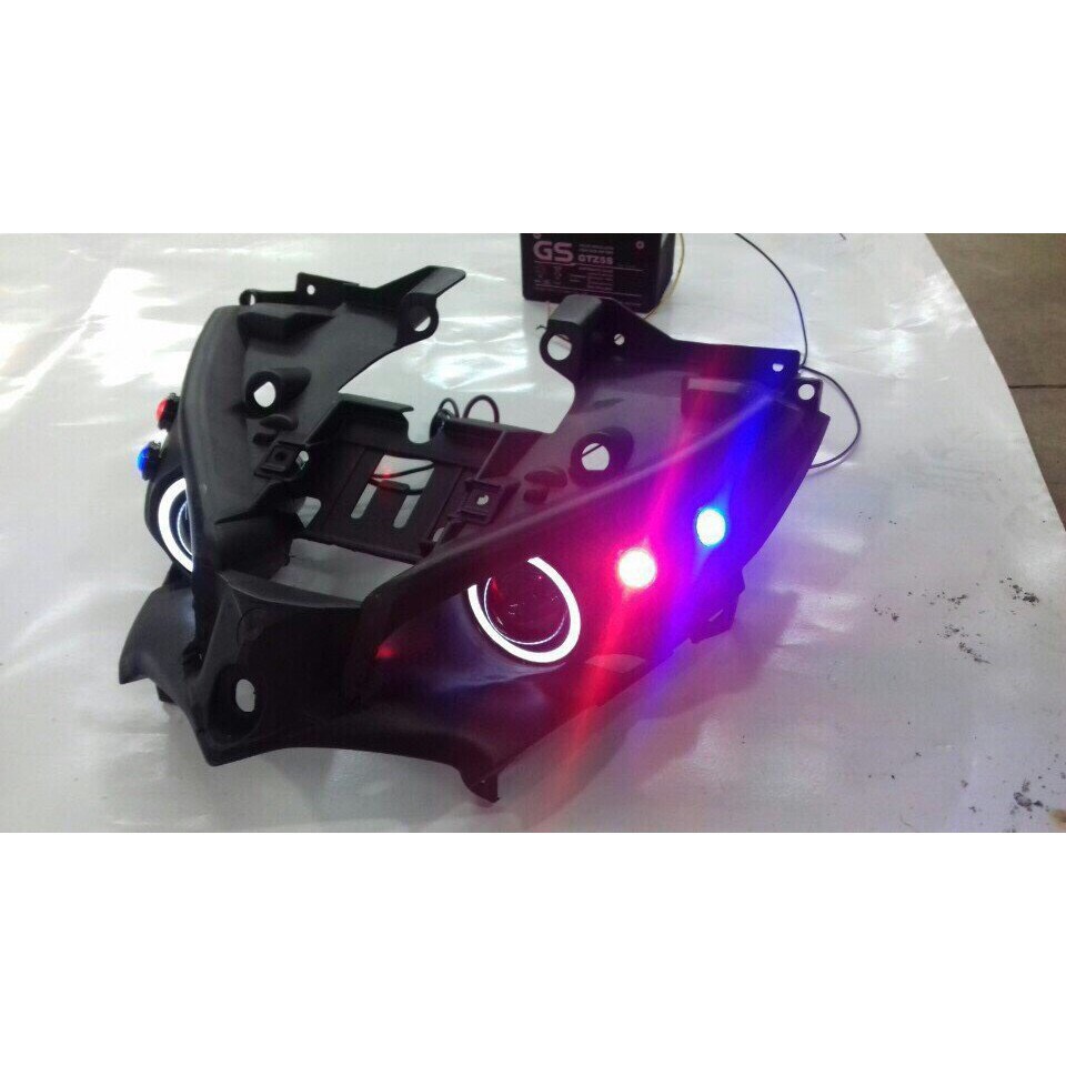 BỘ ĐÈN MẮT CÚ XE EXCITER 135 (ĐỦ 2U7 ( xanh hoặc đỏ) - 4 Xi nhan CÚC ÁO VÀ KHUÔN), exciter 2013-2014