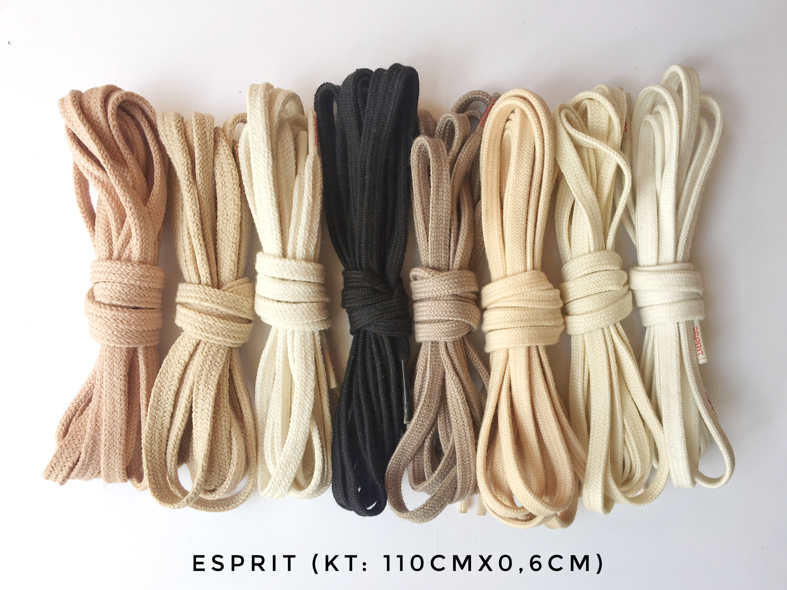 Dây giày thể thao sneakers bản dẹt dành cho nam nữ loại trơn nhiều màu dài 110cm - Dây Giày ESPRIT dẹt bản nhỏ