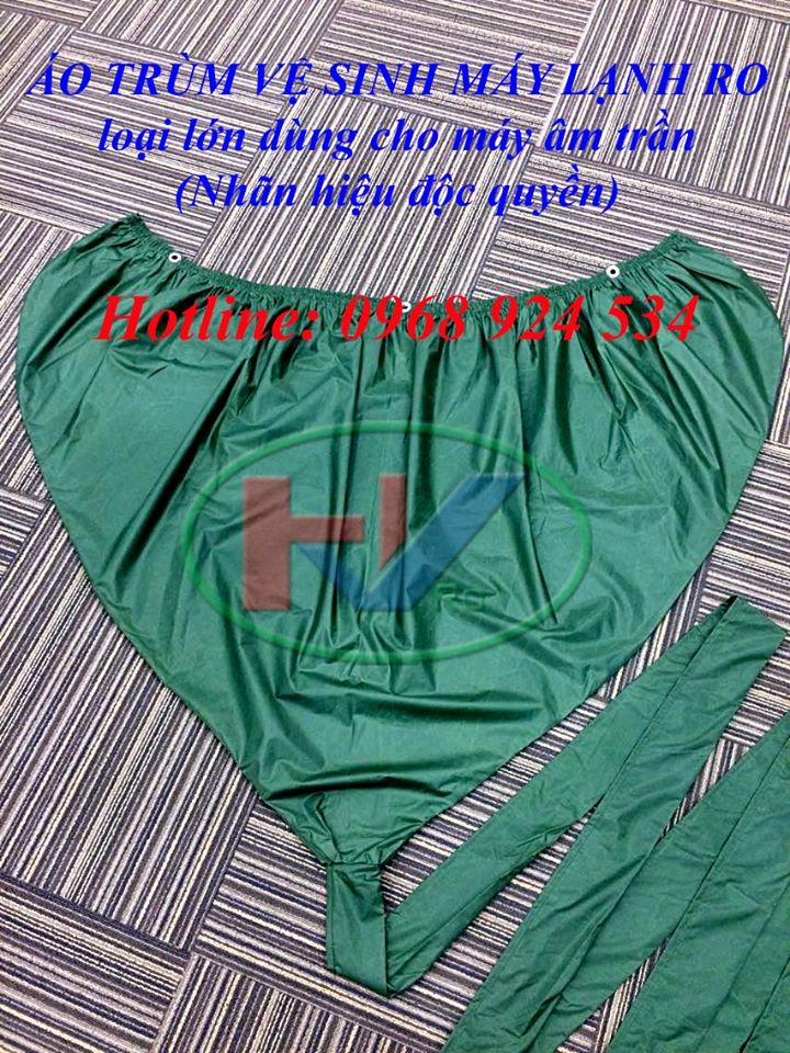 Túi trùm vệ sinh máy lạnh treo tường - Áo bọc hứng nước rửa điều hòa - Chất liệu vải dù chống thấm, độ bền cao