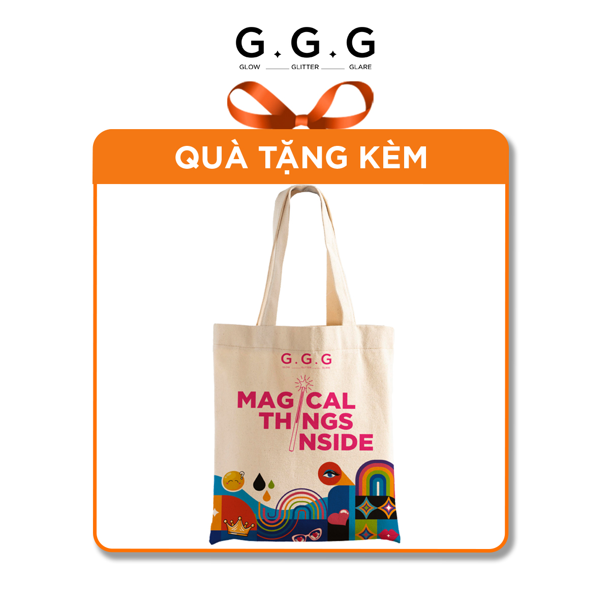 Túi tote vải canvas hoạ tiết g.g.g - new ver 2024 đeo vai