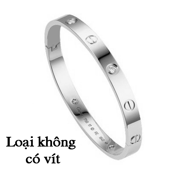 Freeship vòng tay titan không vít màu trắng thời trang wvt502t