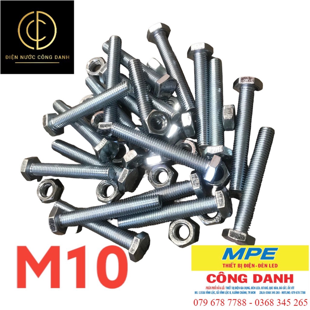 Bulon sắt si m10 đủ kích cỡ