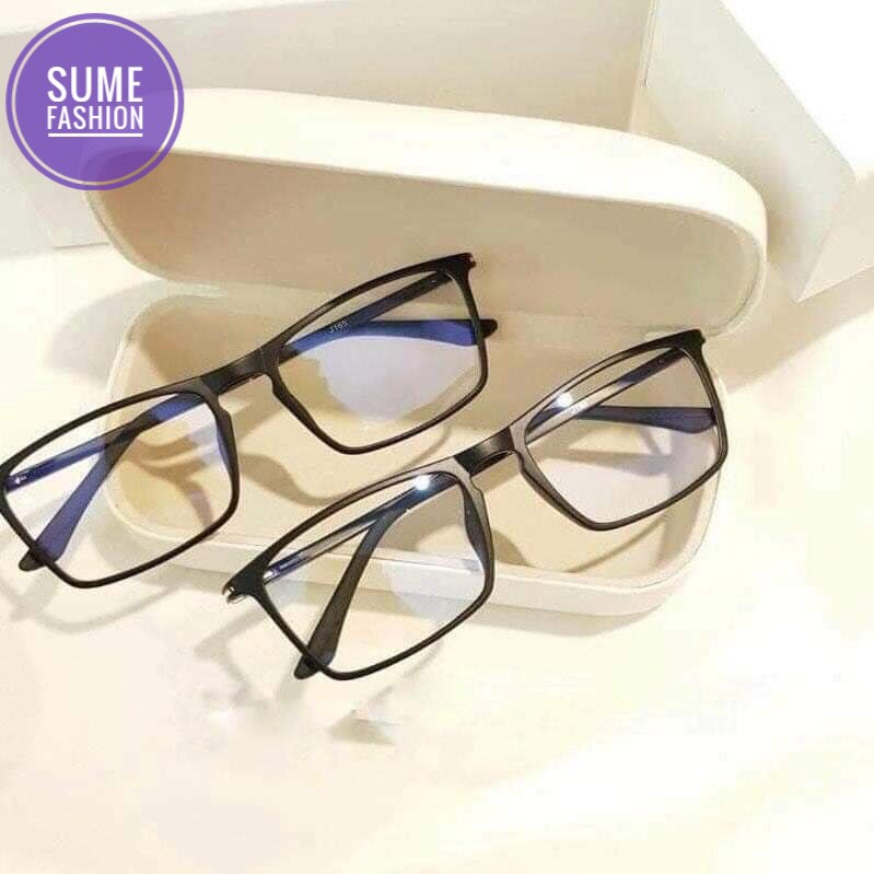 Mắt Kính Nam Nữ Mặt Chữ Nhật Gọng Kính Dẻo Siêu Nhẹ Dễ Mang