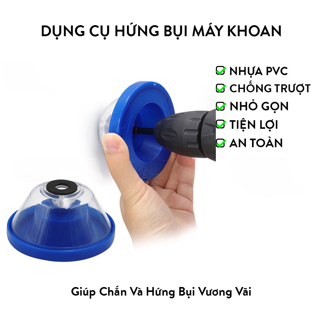 Dụng Cụ Hứng Bụi Máy Khoan Sạch Sẽ Tiện Lợi, Phụ Kiện Máy Khoan Để Thu Gom Mảnh Vụn Khi Khoan Bê Tông Tường Hay Trần Nhà