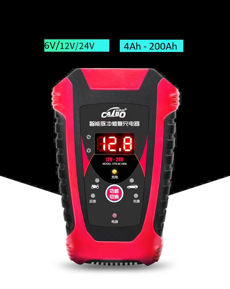 Máy sạc acquy tự động nhận bình 6v,12v,24v - 4Ah đến 200Ah - Sạc ắc quy
