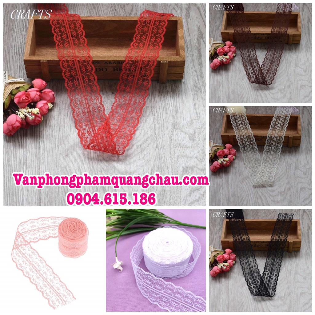 Ruy băng ren trang trí - Bản rộng 4,5cm, dài 04 mét