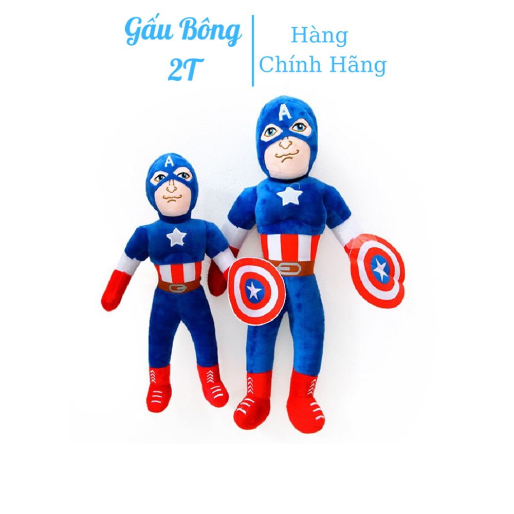 Gấu Bông Gối Ôm Gấu Bông Cute Đội Trưởng Mỹ Dễ Thương Vải Nhung Mềm Mịn Lót Bông Gòn Cao Cấp