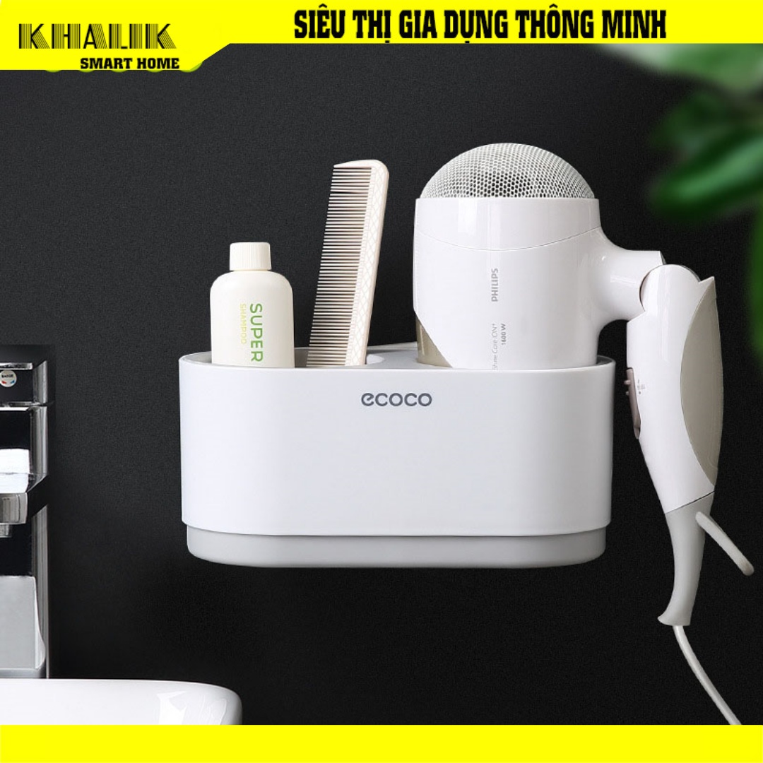 Kệ để đồ phòng tắm đựng máy sấy tóc 2 ngăn ECOCO - E1811, không cần khoan tường