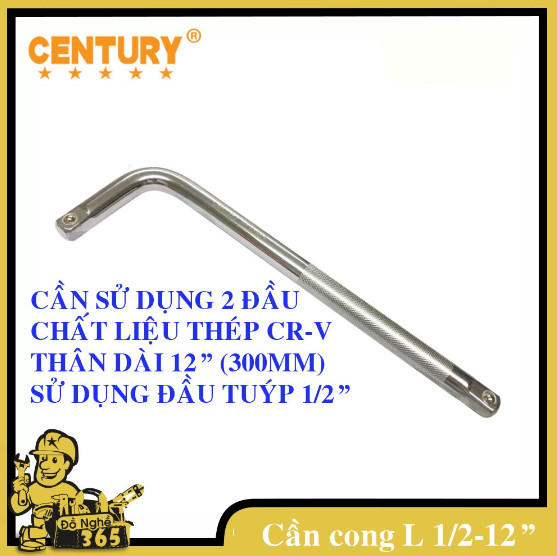 Cần siết chữ l 1 phần 2inch dài 300mm century - kp-clb-12