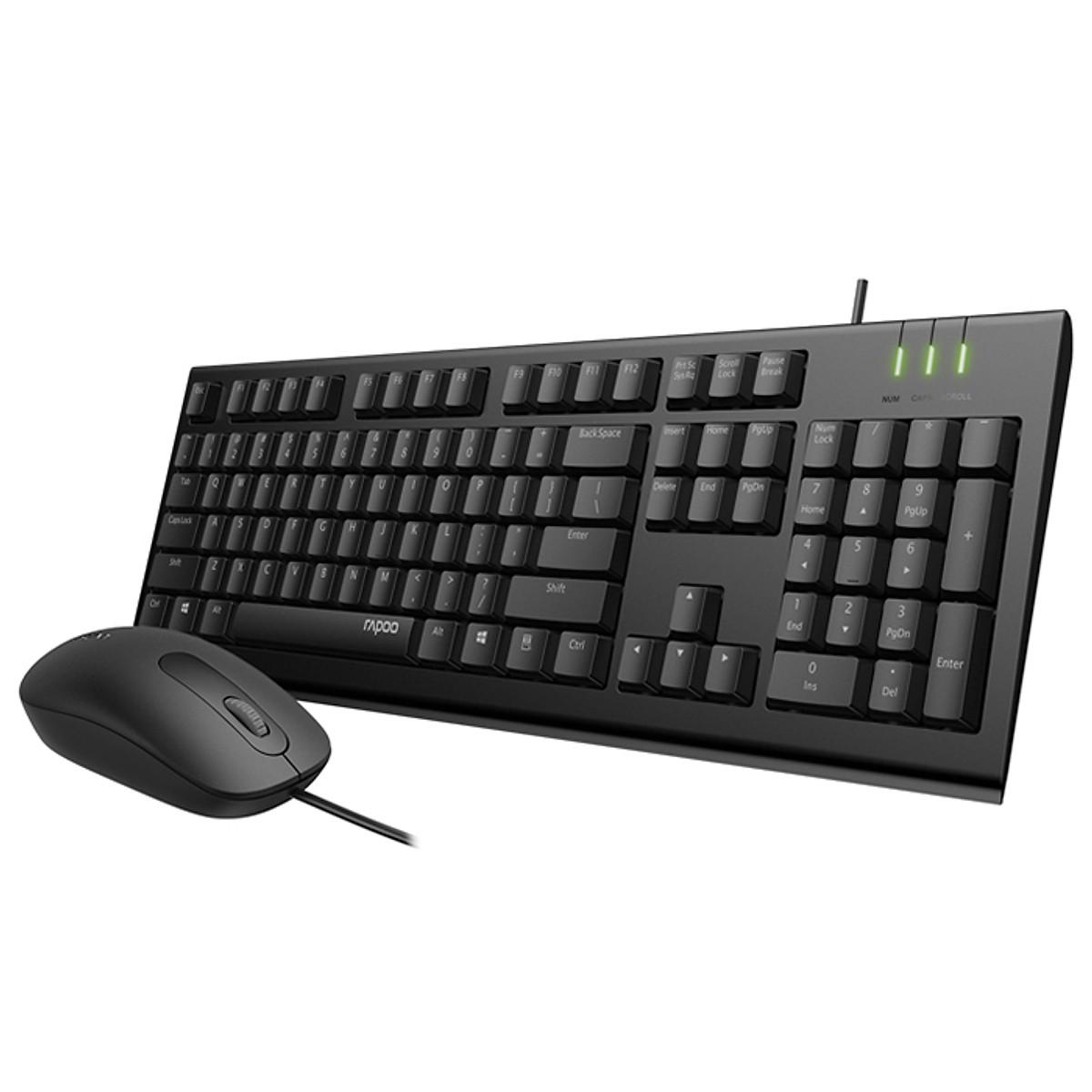 Bộ bàn phím và chuột có dây rapoo x120pro