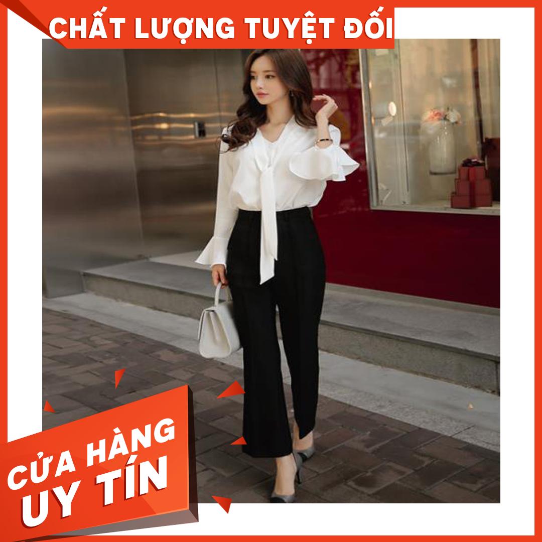 Quần tây ống loe vải co giãn Quần tây nữ