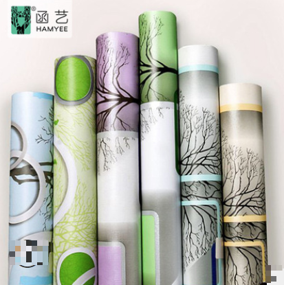 Giấy dán tường ô vuông xanh, tím, vàng, xanh cốm - Decal dán tường khổ 45cm x 10m