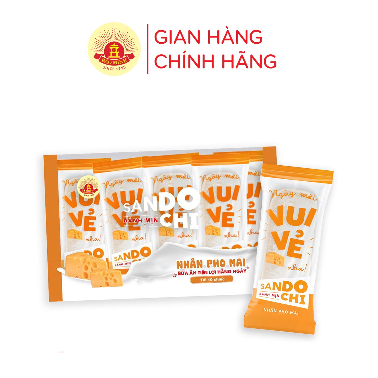 Combo 5 gói bánh ăn sáng Sandochi vị Phomai Bảo Minh 200g (Bánh Mịn)