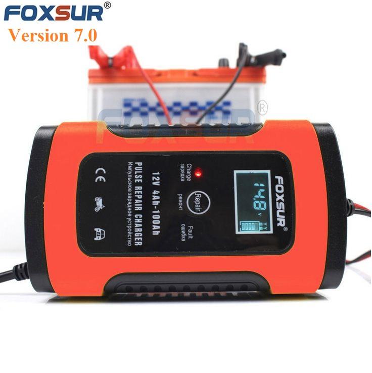 Sạc bình ắc quy 12V 5A (4-100Ah) FOXSUR có khử sunfat Ver 7.0 sản xuất tháng 9-2019,sac binh acquy, máy sạc acquy tu dong,bo kich dien,kich dien 12v