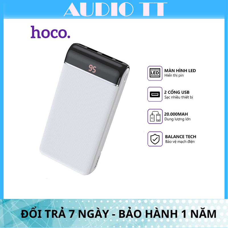 Pin sạc dự phòng hoco j59a-20.000mah led,2 cổng sạc vào,2 cổng sạc ra dc5v-2.0a,hàng chính hãng