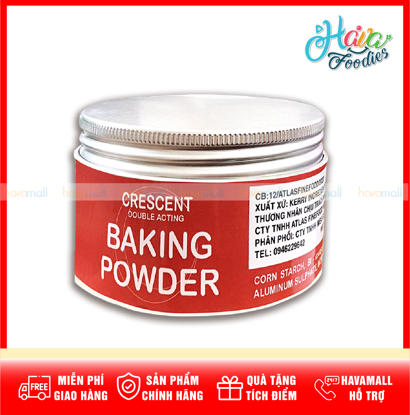 HOÀN TIỀN MAX 10% Bột nở Crescent Double Acting Baking Powder 100g