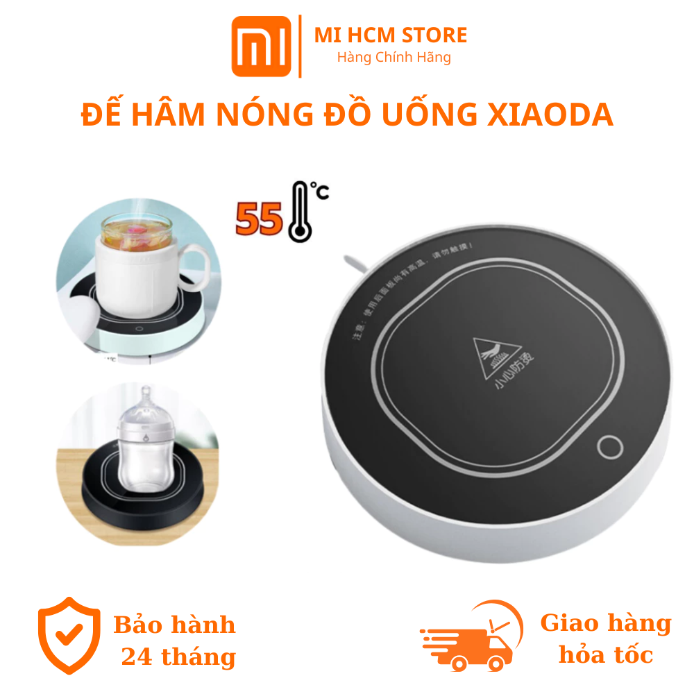 Đế Hâm Nóng Đồ Uống Xiaomi Xiaoda Chống Trượt Chống Thấm Nước Công Suất 15W Duy Trì Nhiệt Độ 55°C Bảo Hành 2 Năm