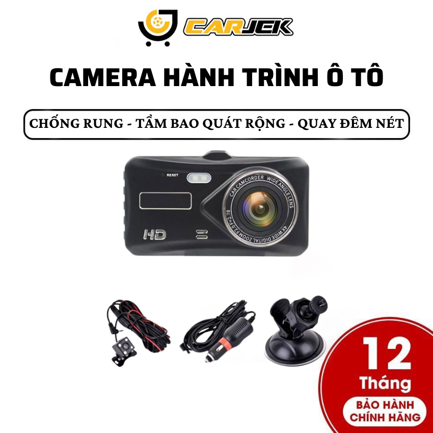 Camera hành trình ô tô trước và sau C4 quay đêm hồng ngoại độ phân giải 1080 Full HD tặng kèm thẻ nhớ 32GB bảo hành 1 năm