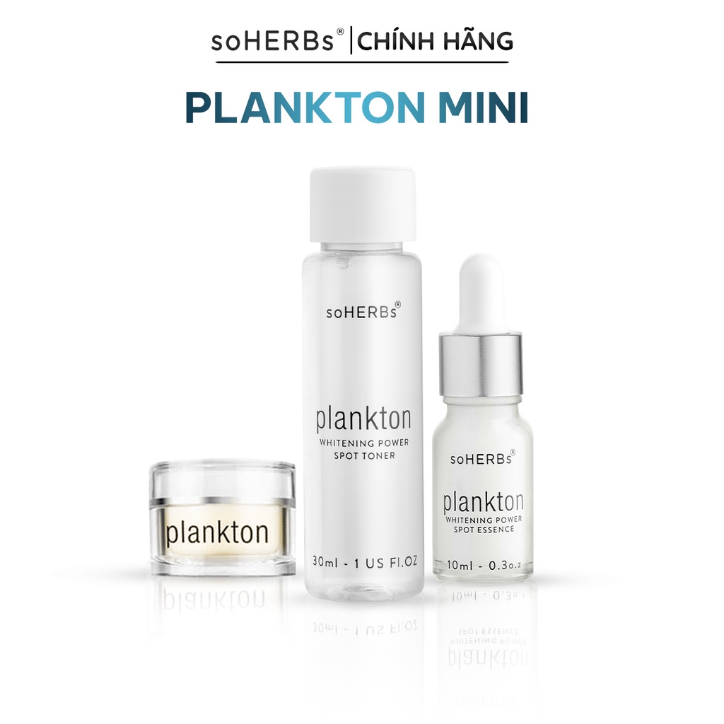 Bộ sản phẩm chăm sóc da mặt soherbs plankton mini - whitening power spot set