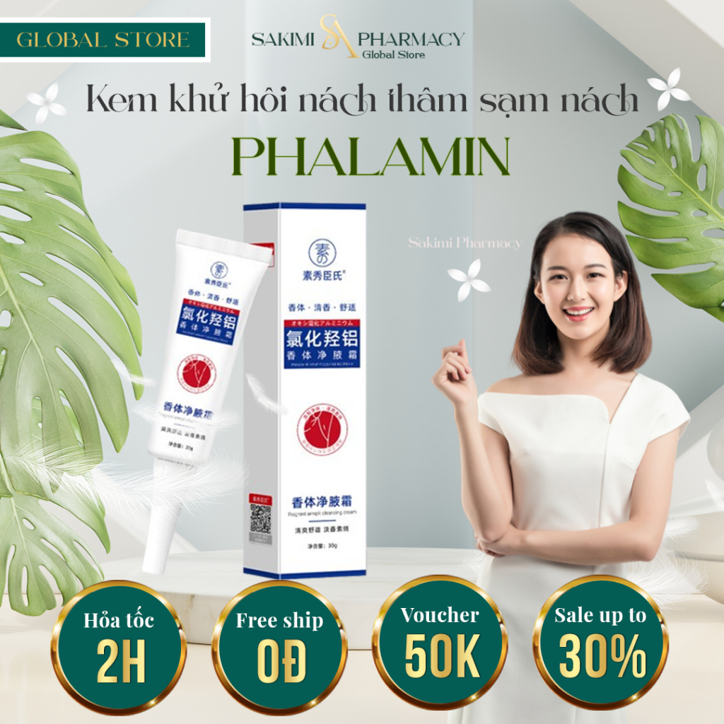 Kem Khử Mùi Hôi Thâm Nách PHALAMIN - PHALAMIN Khử Hôi Nách, Giảm Mùi Cơ Thể, Giảm Thâm Và Làm Sáng Da