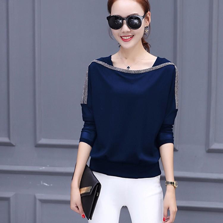 Áo thun nữ, dáng bo gấu cổ tròn dài tay Mina SP.01338