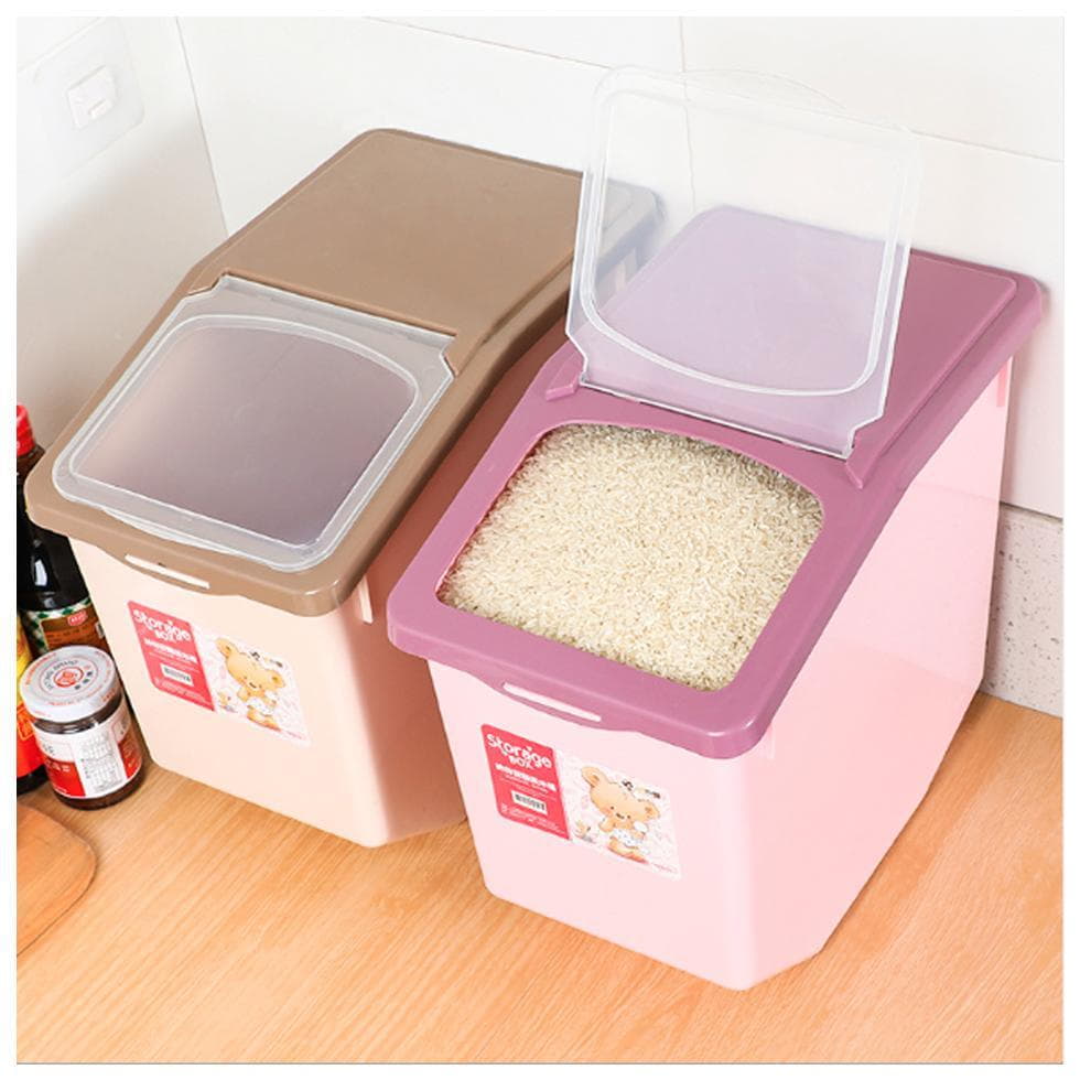 Thùng đựng gạo gia đình 15 kg có bánh xe, chất liệu nhựa abs an toàn, tiện lợi cho gia đình