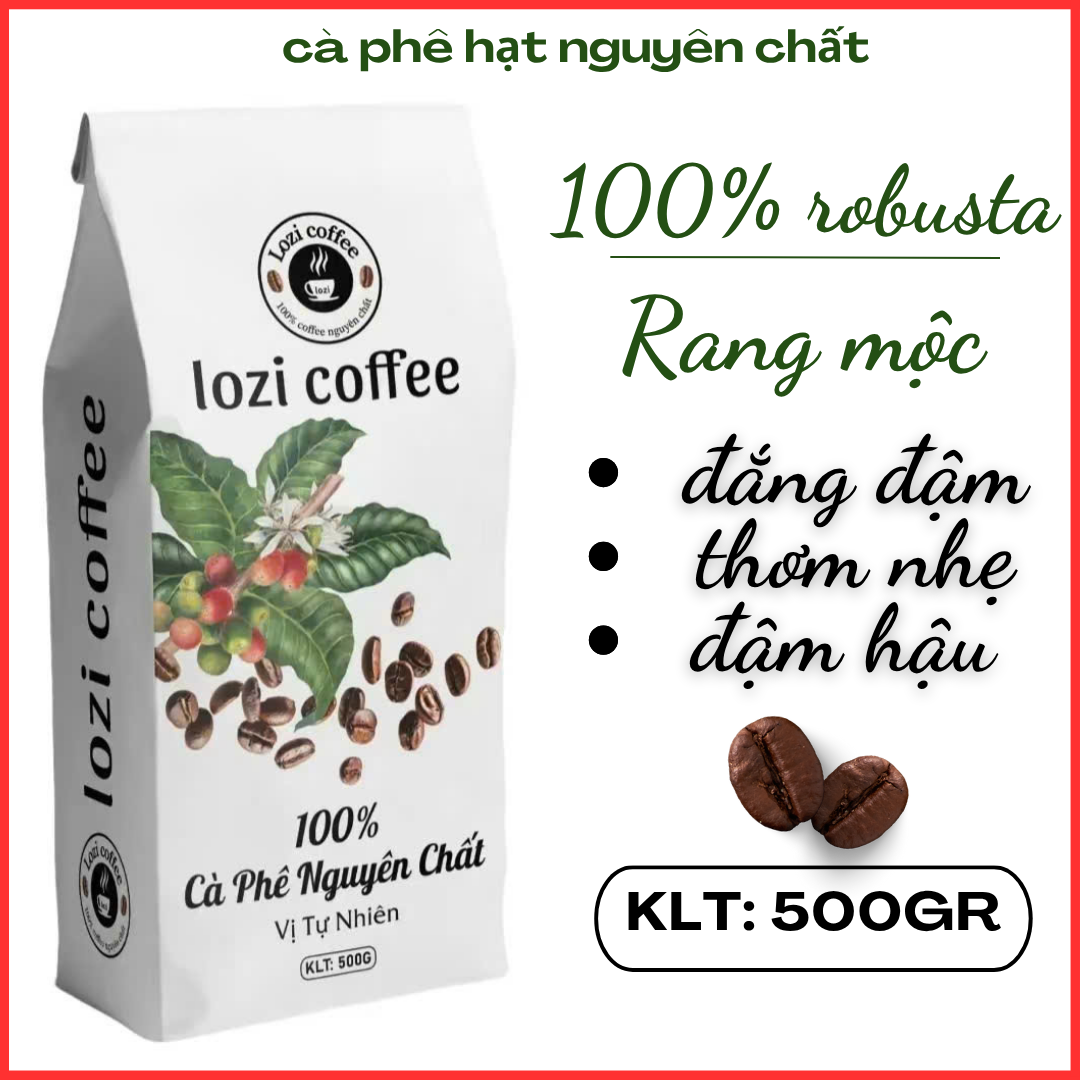 500GR cà phê rang mộc Robusta nguyên chất 100% VỊ ĐẮNG ĐẬM, THƠM DỊU