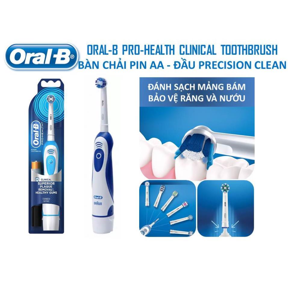 Bàn chải điện oral b, bàn chải đánh răng tự động oralb, sử dụng pin AA