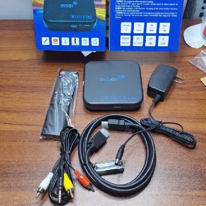 Đầu androi tivi evbox 10p 10s xem truyền hình miễn phí - ram 4g, rom 32g androi tivi 13.0