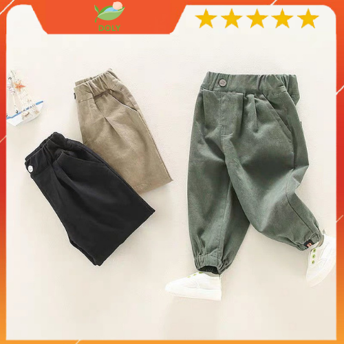 Quần Jogger Trẻ Em , Quần Dài Cho Bé Trai Và Bé Gái Chất Liệu Kaki Từ 8kg Đến 32kg - DOLY STORE