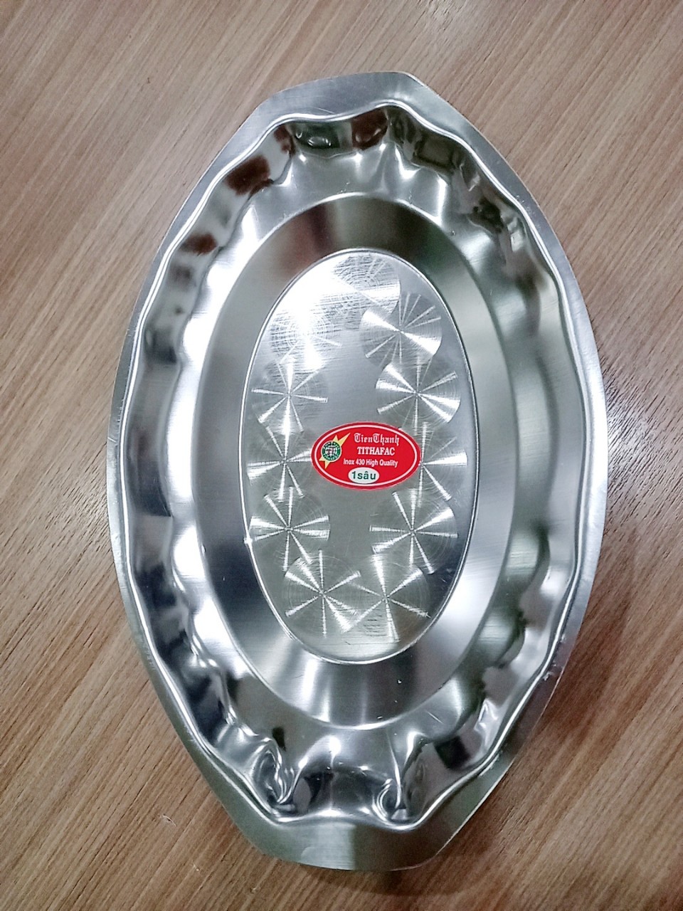 Đĩa xoài, đĩa bầu dục inox cao cấp Tithafac