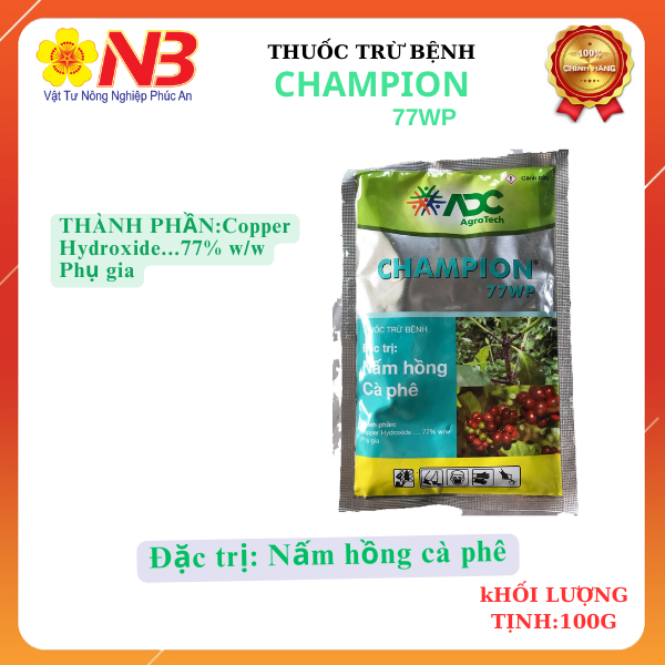 Thuốc trừ bệnh nấm hồng Champion 77WP 100g (Copper Hydroxide 77% w/w)- VTNN Năm Bưu