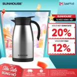 Ấm giữ nhiệt pha trà 1.4L Inox 304 Sunhouse KS-TH1400TI - Inox 304 an toàn - Giữ nhiệt tới 10h - Nắp nhấn tiện lợi