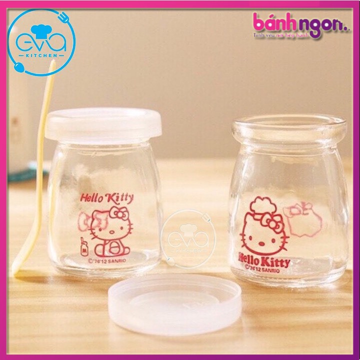 Bộ 12 Hũ Thuỷ Tinh Đựng Sữa Chua In Hình Cute 100 Ml